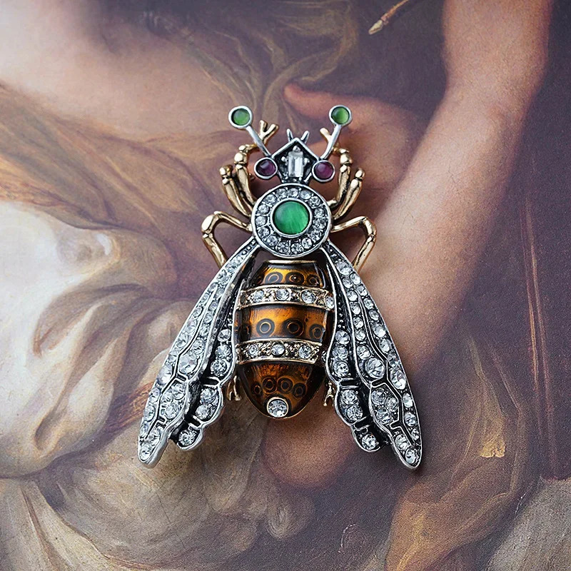 Baroque Vintage Simulated Bee Brooch Unisex Suit Coat Jewelry Clothing Accessories Pins Holiday Party Favors 250728