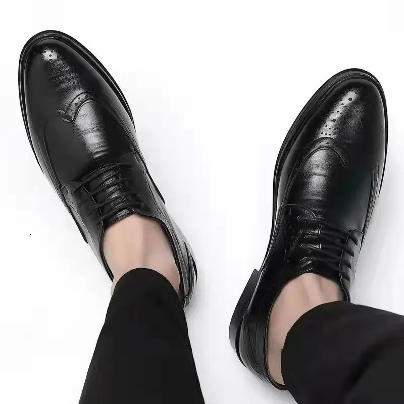 Social Shoe Male Breathable In Summer Official Pointed Toe Mens Formal Shoes Liquidation Gentleman Legitimate Leather 250723