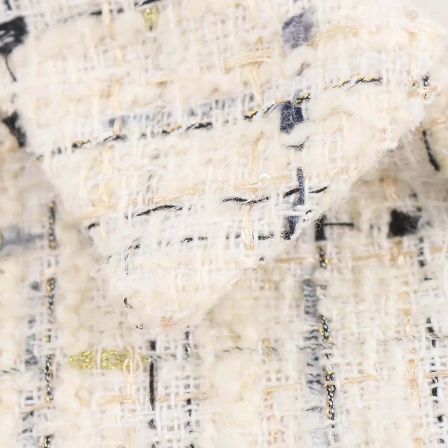 European and American Style Autumn Winter Womens Clothing Texture Plaid Long Sleeve Lapel Short Suit Jacket 250728