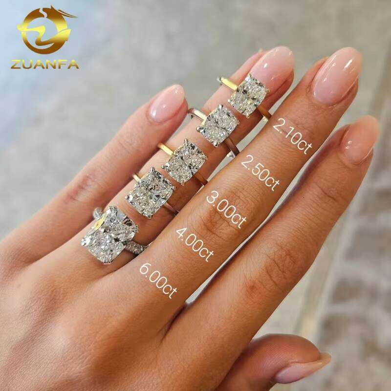 Jewelry Manufacturer Direct Custom Design Fancy Cut Moissanite 10K 14K Solid Gold Lab Dia Ring