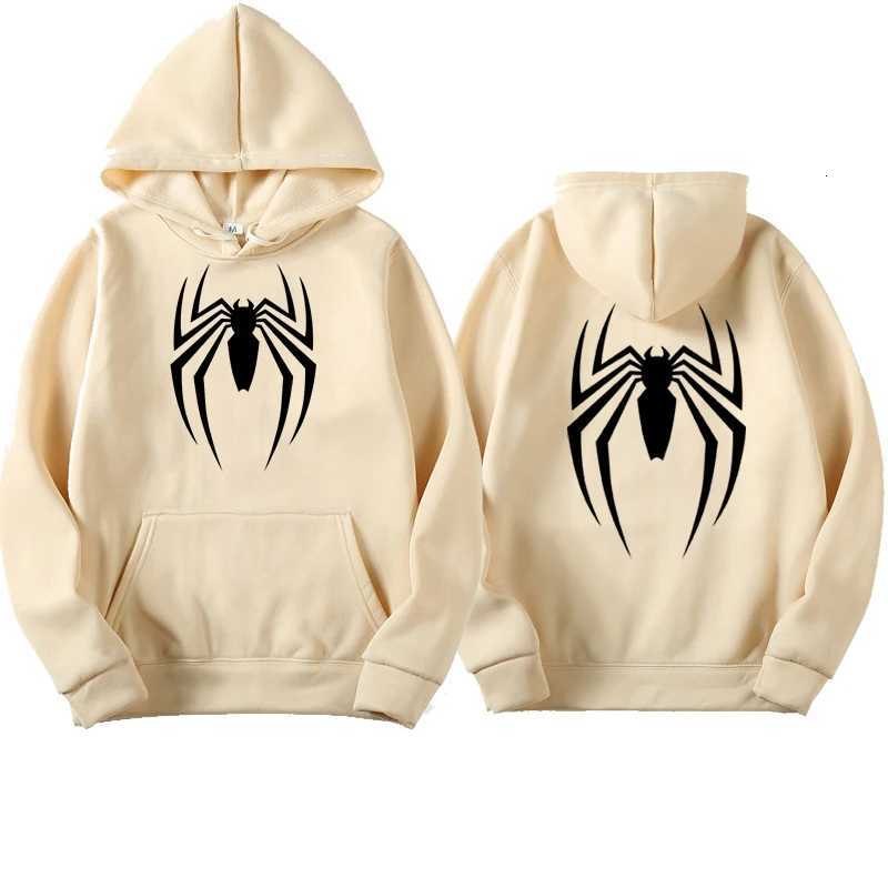 2024 New Mens Street Hoodie Fashion Spider Print Sweatshirt Wool Womens Casual Fun Loose Hoodie Spider Man Mens Clothing W250408