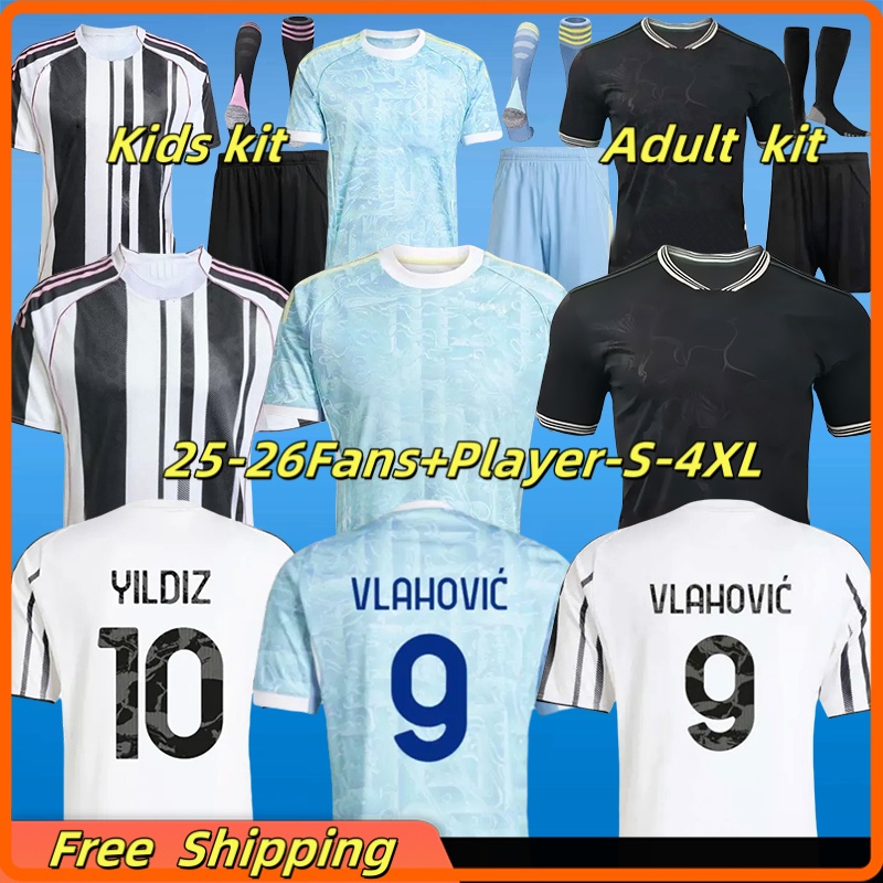 XXXL 4XL 2025 2026 Soccer Jerseys Fans Player Home Away MILIK DIMARIA VLAHOVIC KEAN POGBA CHIESA MCKENNIE LOCATELLI 24 25 26 Football Shirt Men Kids kit Kits Unifor