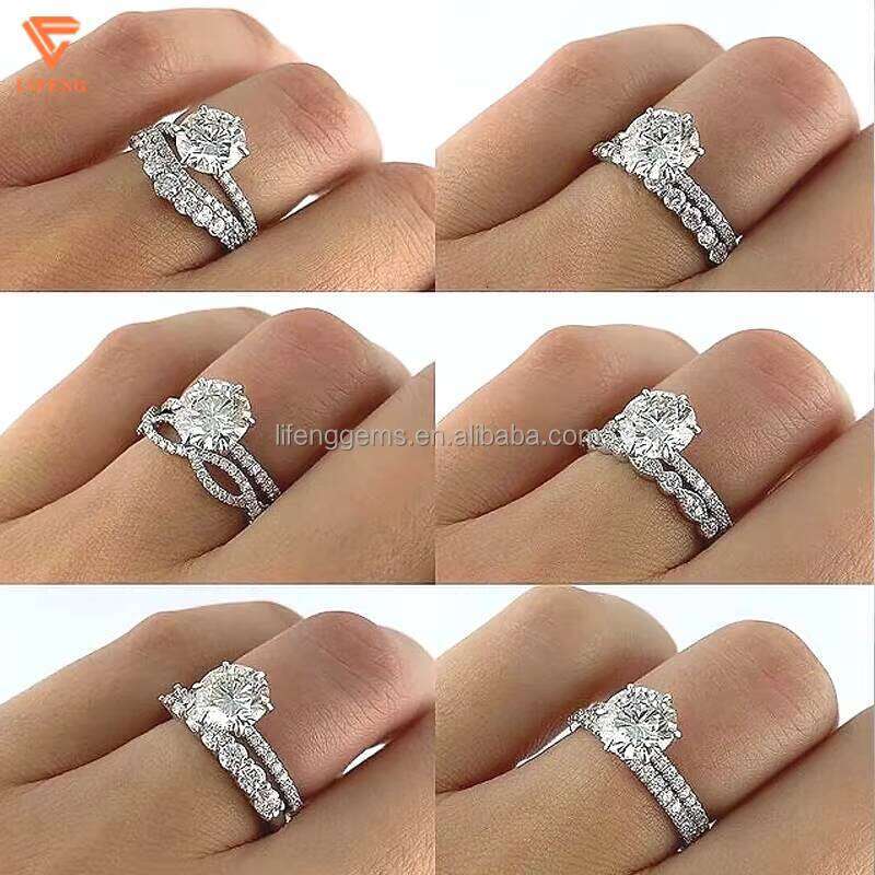 Engagement for Women D VVS Ring Moissanite Sier Jewelry Wedding Rings