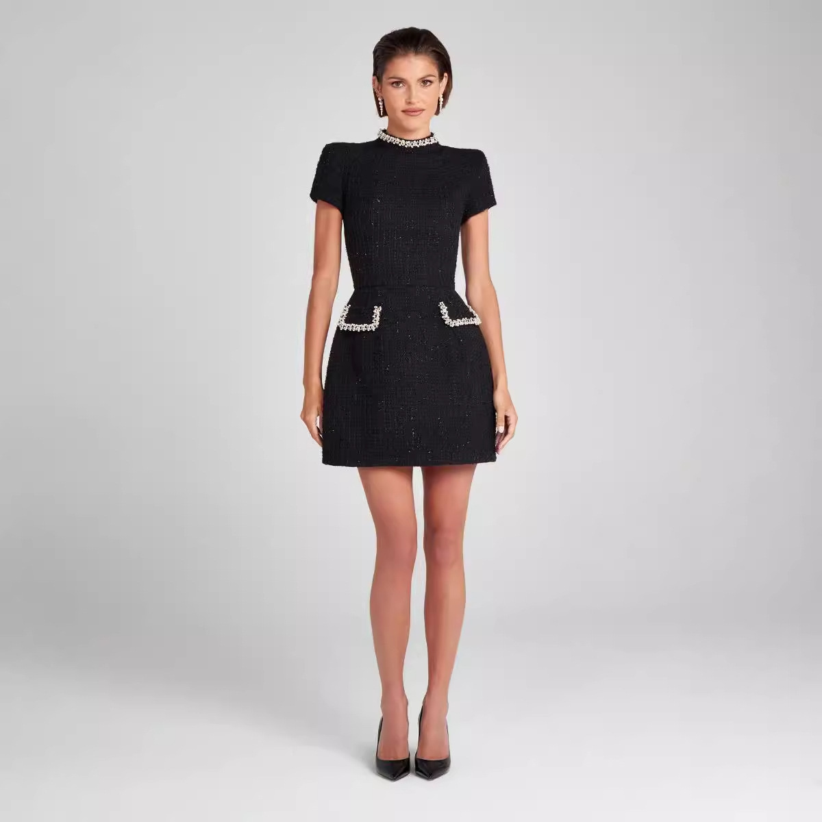 new Free shipping designer dress for women Casual minimalist dress fashionable commuting slim fit mid skirt