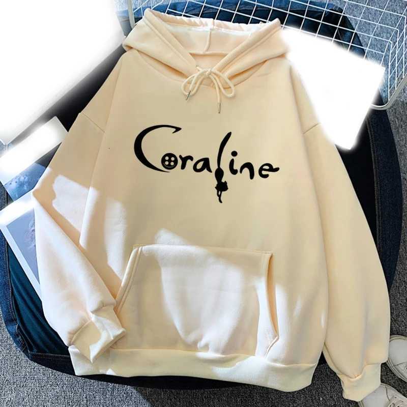 Cartoon Coraline Mens Hoodie Mens and Womens Fashion Simple Sleep Pullover Street Harajuku Trendy Sweatshirt W250408