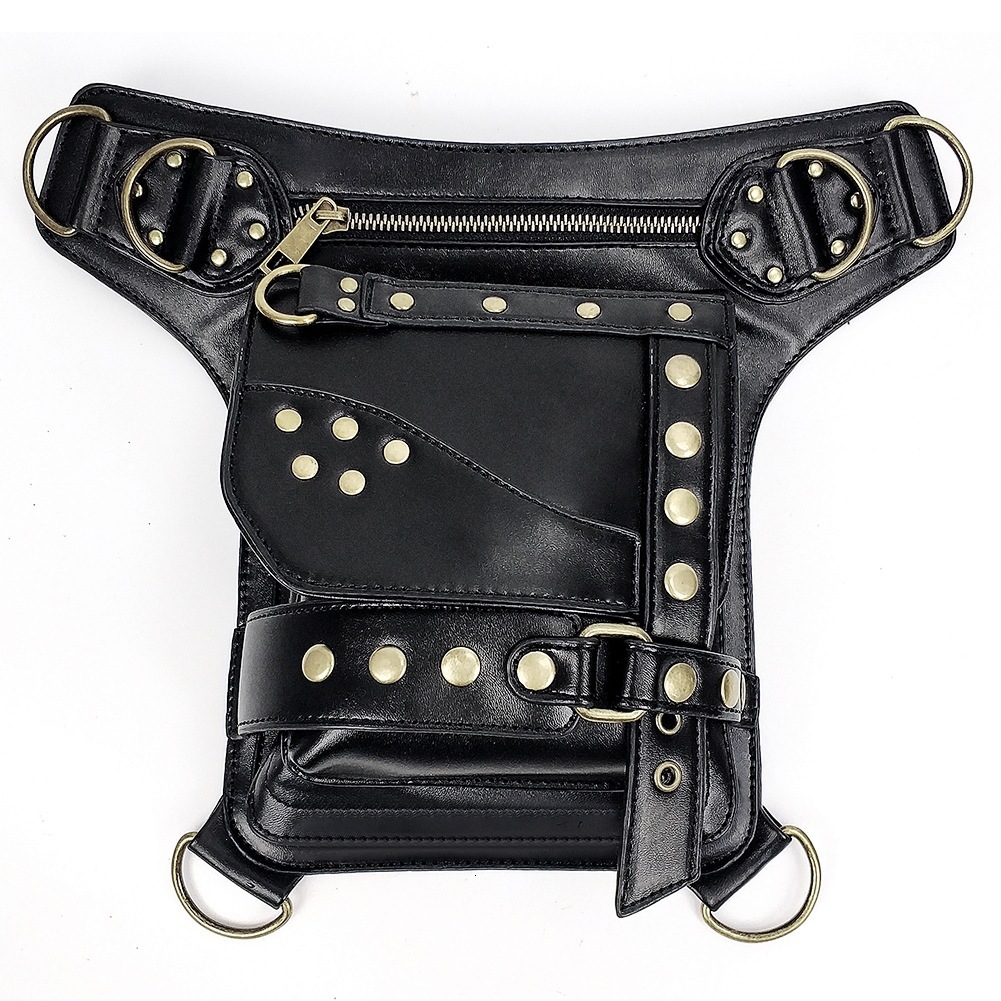 Guangzhou Bags Women Steampunk New Women's Motorcycle Rivet Waist Bag for Men ddmymoon