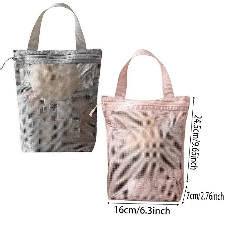 Large Capacity Storage Bag Shopping Bag Portable Toiletry Bag With Handy Handle Summer Beach Swimming Mesh Storage Bag 250723