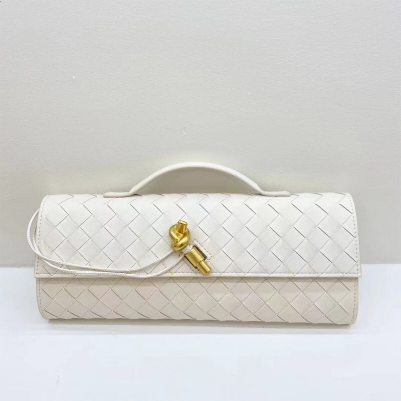 Designer bag 2025 Spring and Summer New Genuine Leather Evening Bag Niche Casual Versatile Bag Horizontal Handbag Handwoven Women Bag