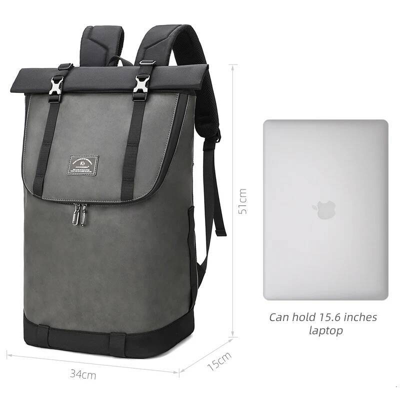 Laptop Backpack Women Men Roll Top Waterproof Travel Hiking Rucksack Lightweight Casual Daypack Stylish School Bag high-quality