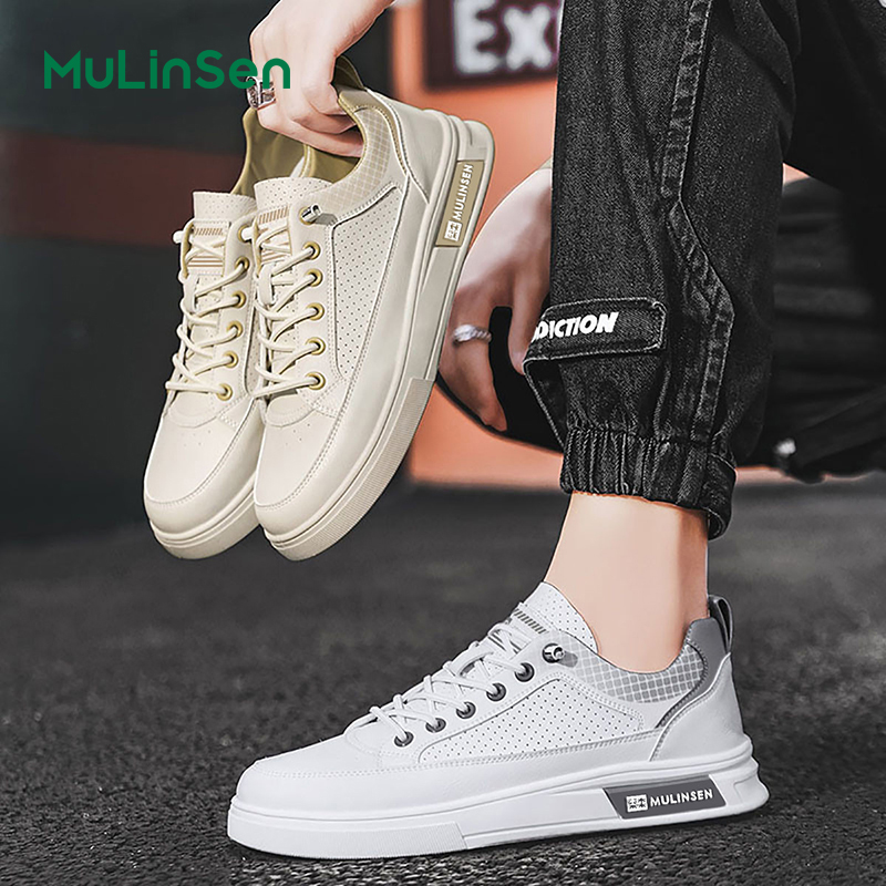 Mulinsen men's sneakers 2025 new style shoes men's summer breathable sports casual shoes white shoes all-match trendy shoes