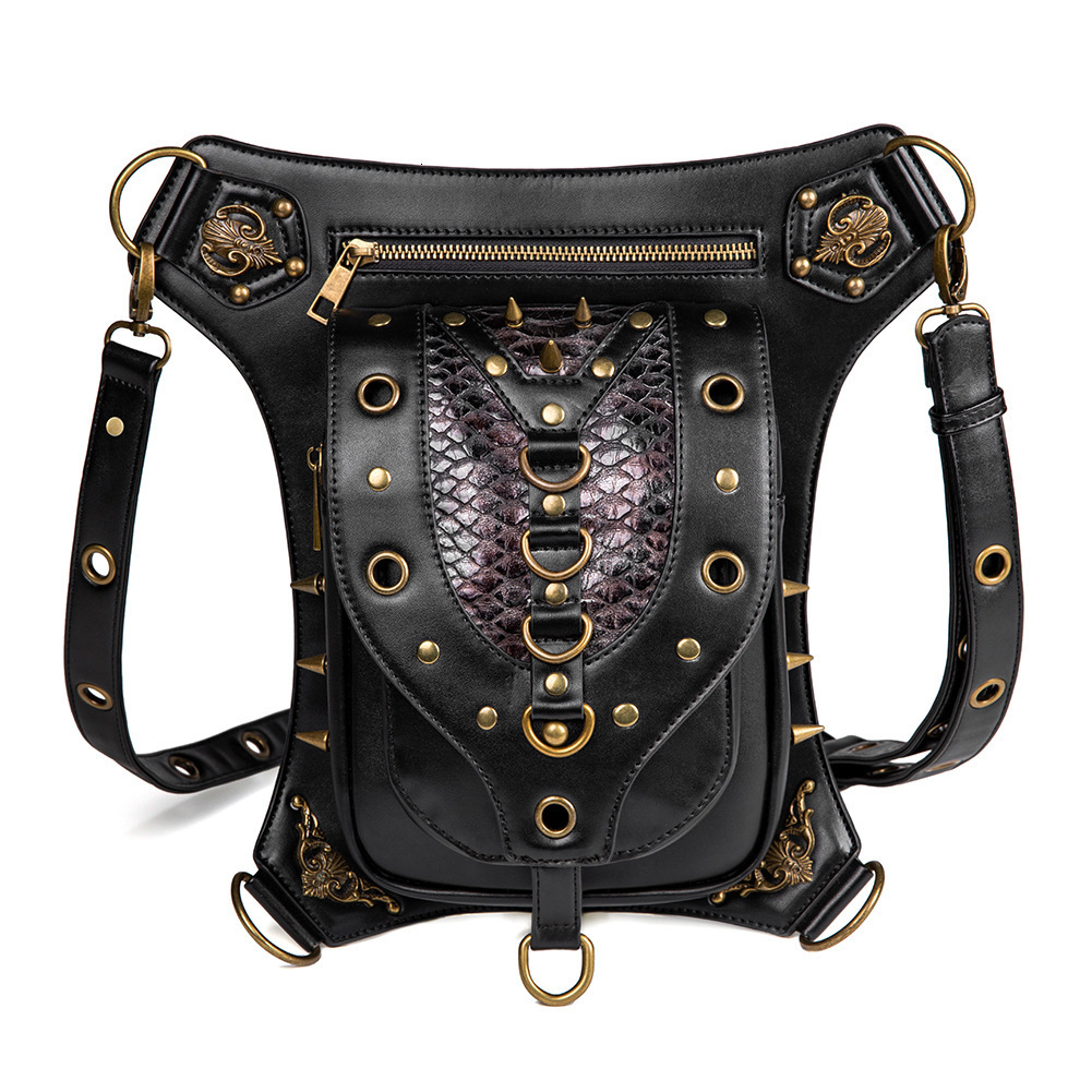 2025 New Punk Shoulder Crossbody Women Creative Rivet Skull Outdoor Mobile Phone Waist Bag ddmymoon
