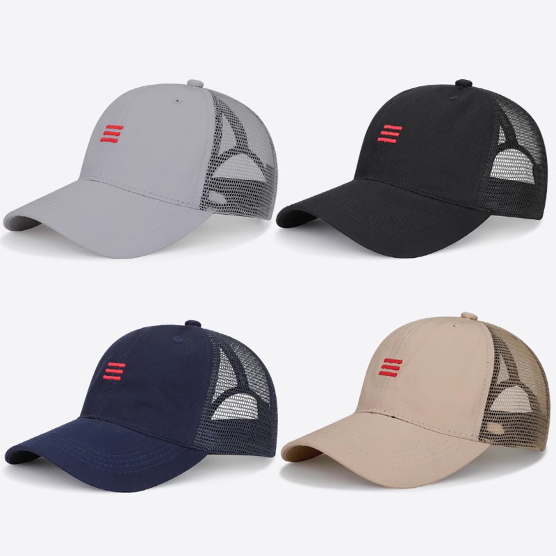 baseball cap Trendy Mesh Trucker Hat - Three - Bar Design, Ventilated, Ideal for Outdoor & Streetwear