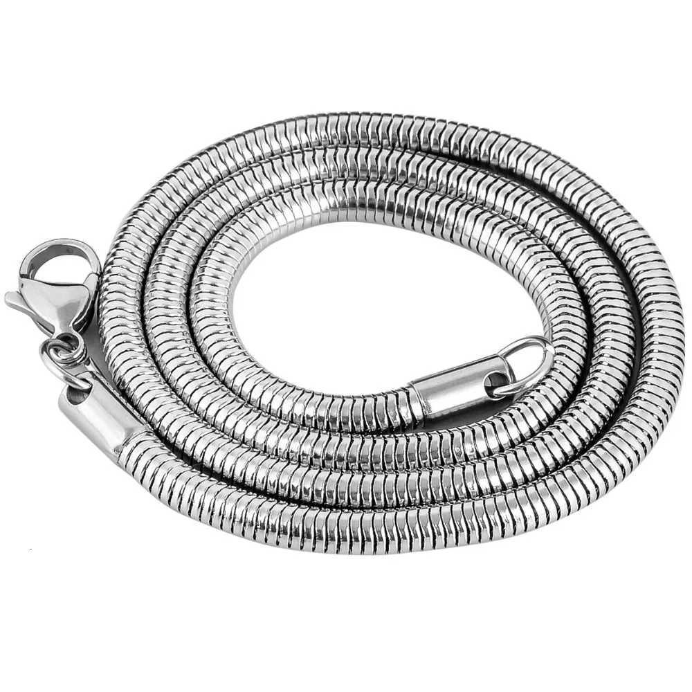 1 piece Stainless Steel Round Snake Chain Pendant Necklace For Men Women Necklace Jewelry XJ250708