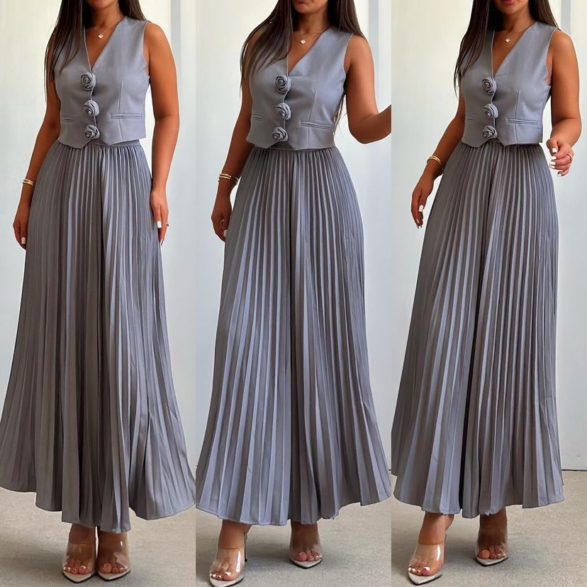 Free shipping designer dress for women Fashionable dress with breathable drape and casual long skirt