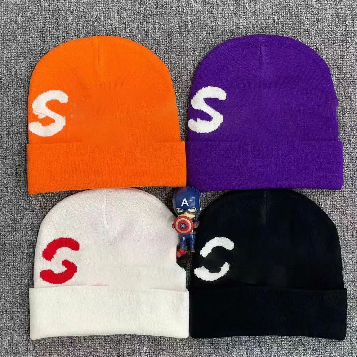 Beanie Hat Classic 18FW Big Logo Wool Beanie for Men and Women Black/White/Purple/Orange Luxury Designer Skull Caps