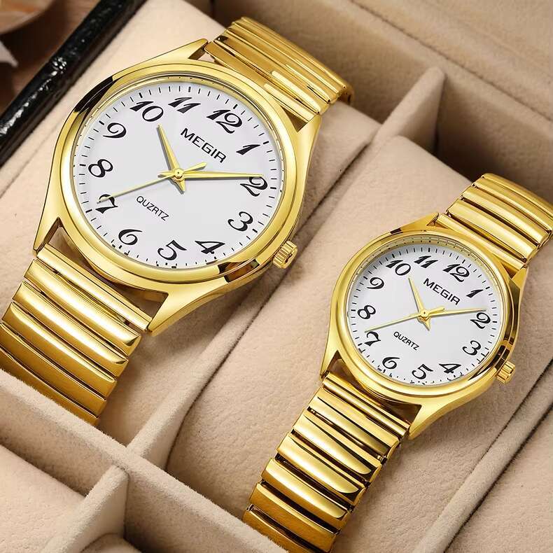 DHwatches MEGIR 1088 Senior Watch - Large Dial Easy-Read Watch for Elderly, Stainless Steel Band, Quartz Movement, 30M Waterproof