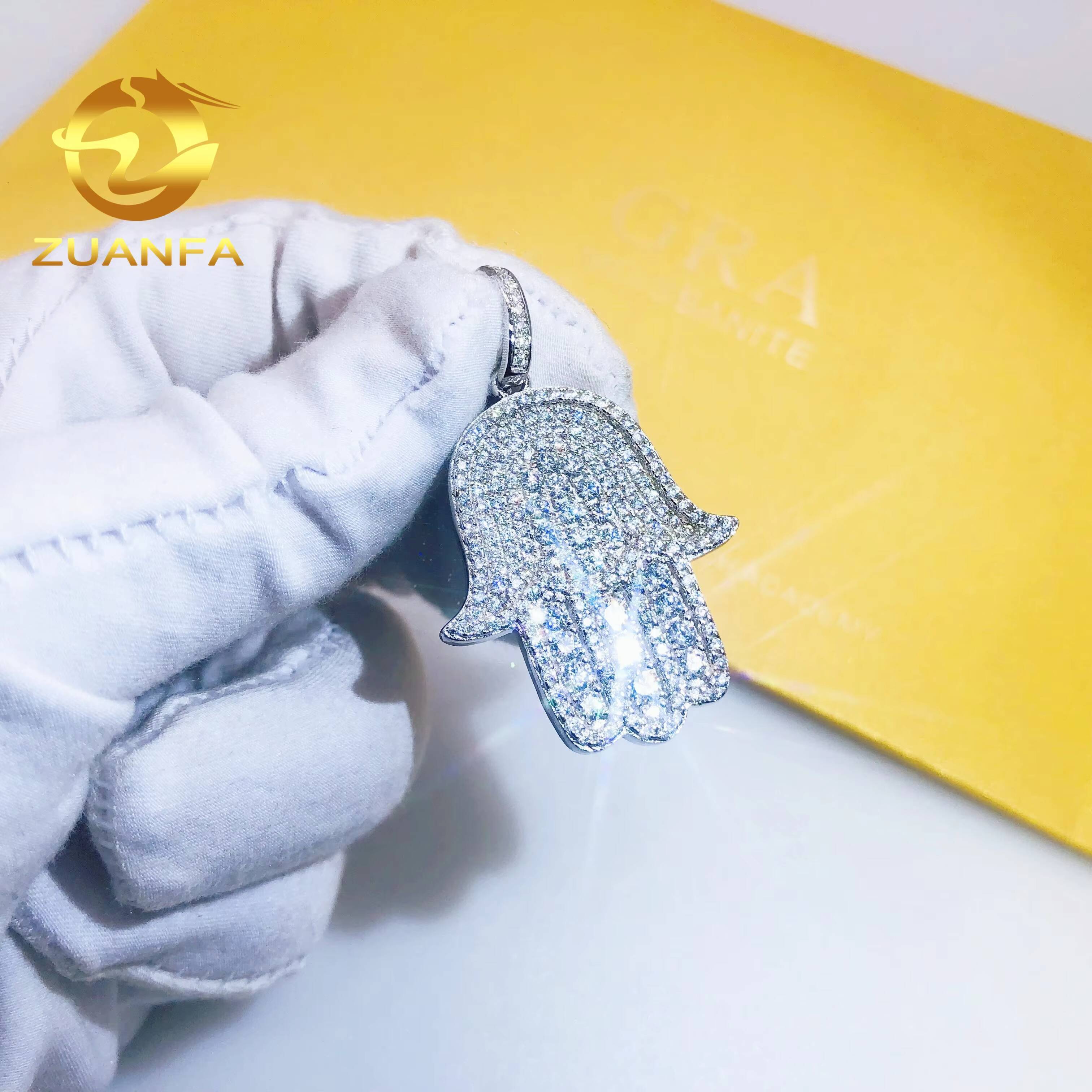 Wholesale Price Sterling Silver 925 Custom Vvs Moissanite Diamond Hip Hop Iced Out Jewelry Wing Pendant