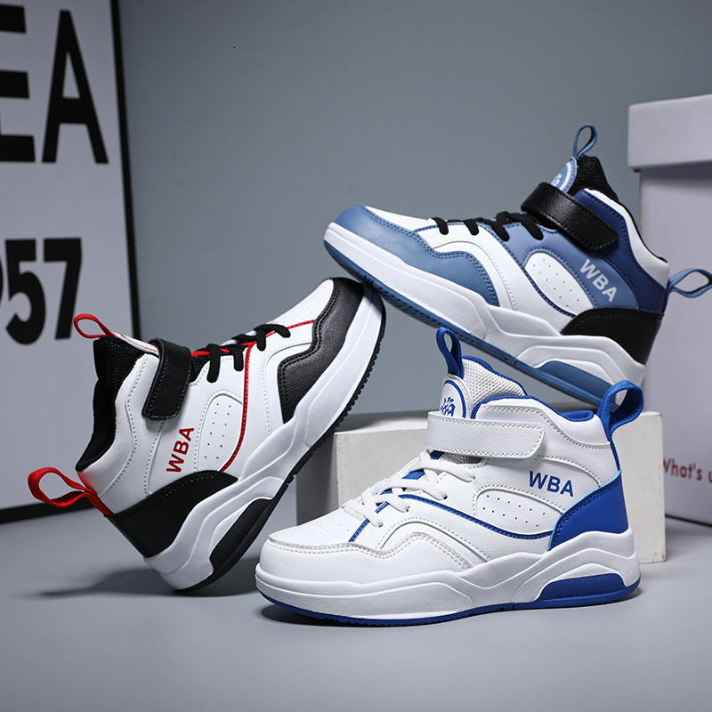 Children's Sports 2025 Spring New Fashion High-top Sneakers Boys' Running Leather Non-slip Basketball Shoes