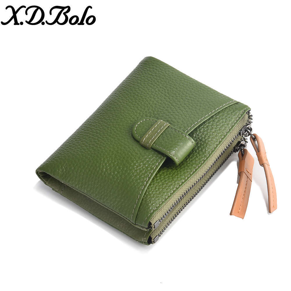 Short for Women Fashion New Top Layer Cowhide Card Holder Zipper Ladies Wallet designer wallet B5 B5