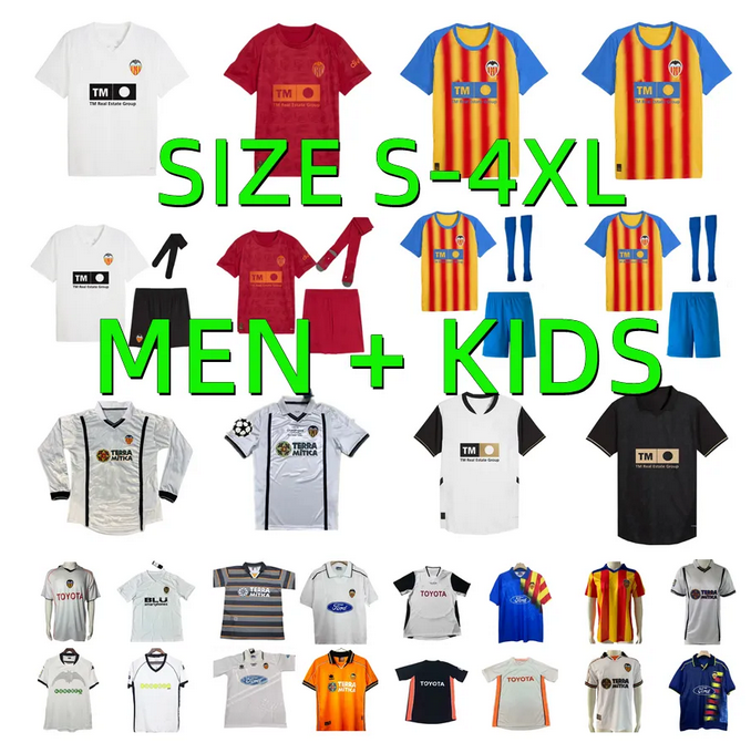 82 83 95 96 97 98 99 00 03 04 06 07 retro valencia fc soccer jerseys 2025 2026 FRAN PEREZ A.ALMEIDA Gaya HUGO DURO G. Aimar MENDIETA Romario classic football shirt man kids kit