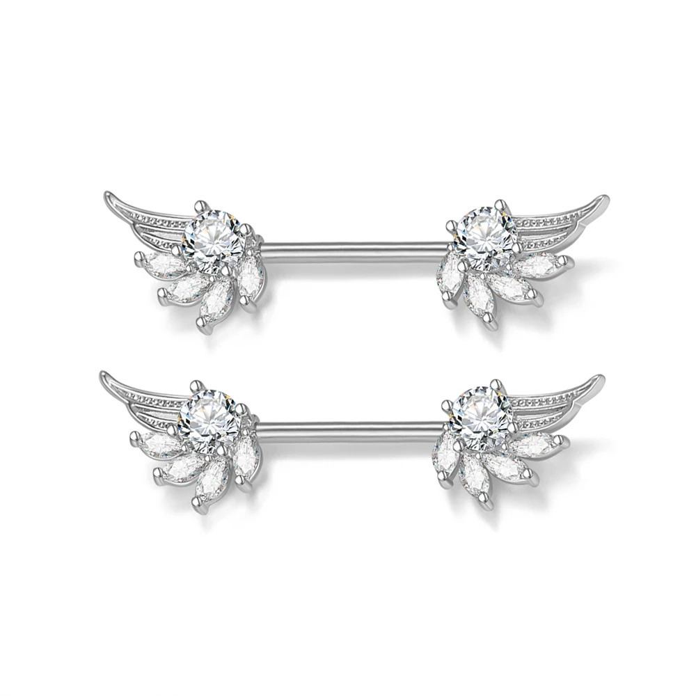 2pcs 316L Steel Maple Leaf Nipple Rings Barbell Butterfly Wing Shield Piercing for Women Girls Sexy Nipple Piercing Body Jewelry 250722