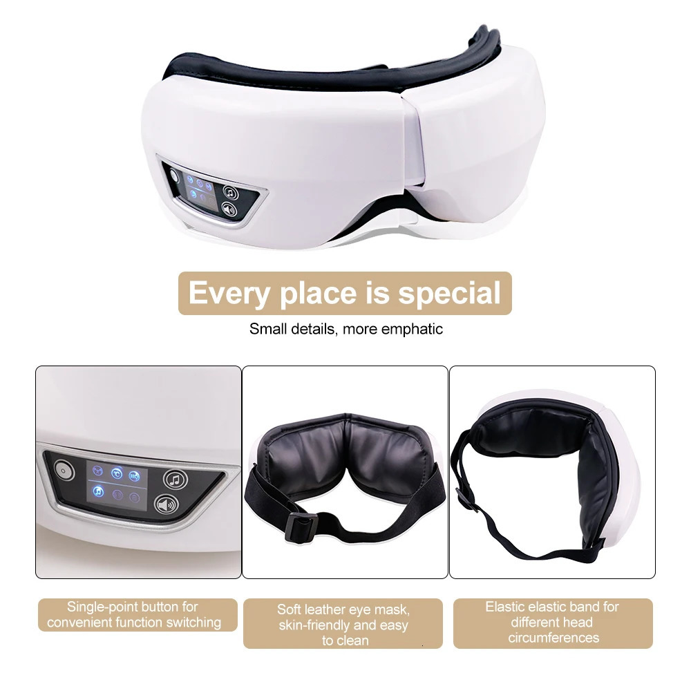 High Frequency Smart Airbag Vibration Eye Massager Tired Eyes Dark Circles Instrument Heating Music Relieves Fatigue 250726