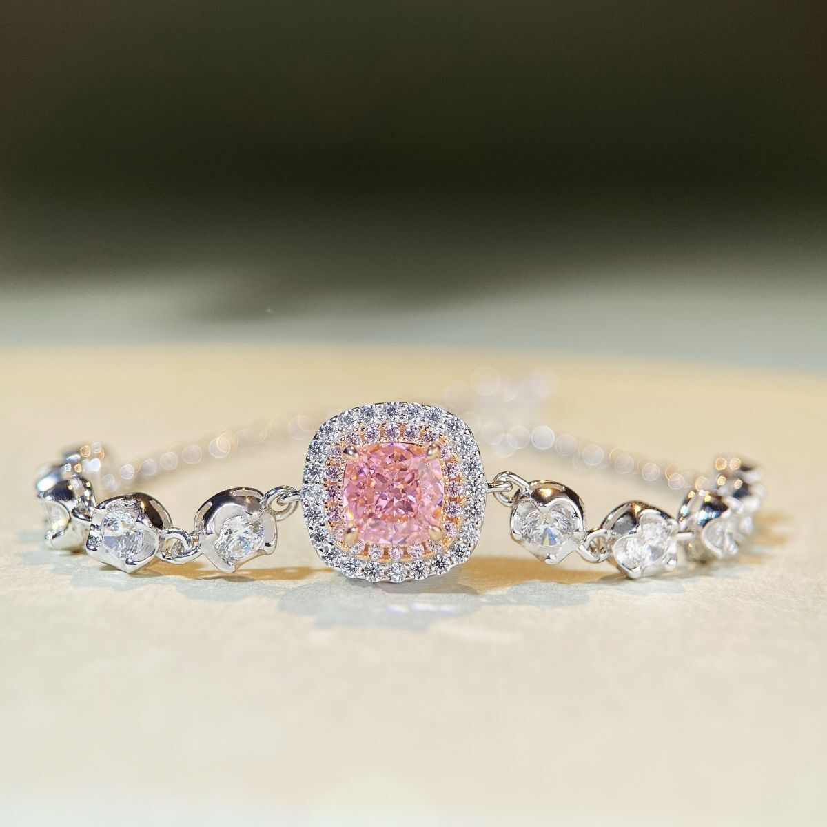 S Pure Sier Pink Set Necklace Pendant Earrings Ice Flower Radiant Cut Zircon High Carbon Dia Ring Jewelry for Women