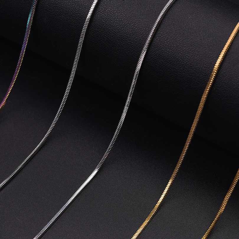 1/3/5pcs 45/50/60/70cm Fashion Stainless Steel 1.5mm Square Snake Chain Gold/Silver Color Necklaces For Women Men Vogue Jewelry XJ250708