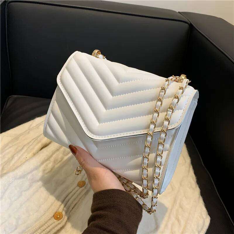 2025 new minimalist design trendy internet celebrity fashion chain single shoulder crossbody ins small square bag