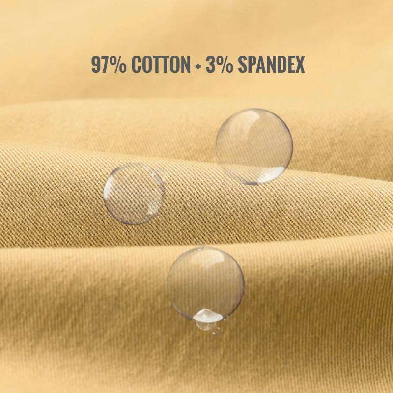 Cotton Men's Casual Pants Straight Stretch Trouser Male Fashion Slim Business Dress Golf Office Spring Autumn Khaki Black Formal