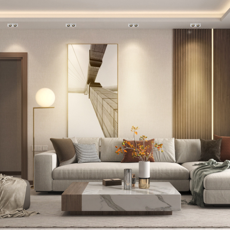 Recessed Stretchable COB Spotlight - Ceiling Track Light for Aisle Clothing Store, Main-Light-Free Design, New Product Promotion LS