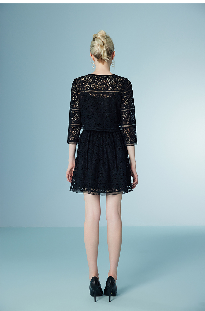 Women's Elegant Black Lace Mini Skirt High Waist Layered Skirt Foral Party Summer Vacation Outfits Office Lady Wears 6111288