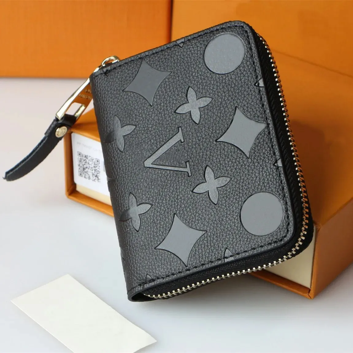 Top quality Fashion designer wallets luxury womens short purses embossed flower letters credit card holders ladies plaid money clutch bags with box and dustbag 10A