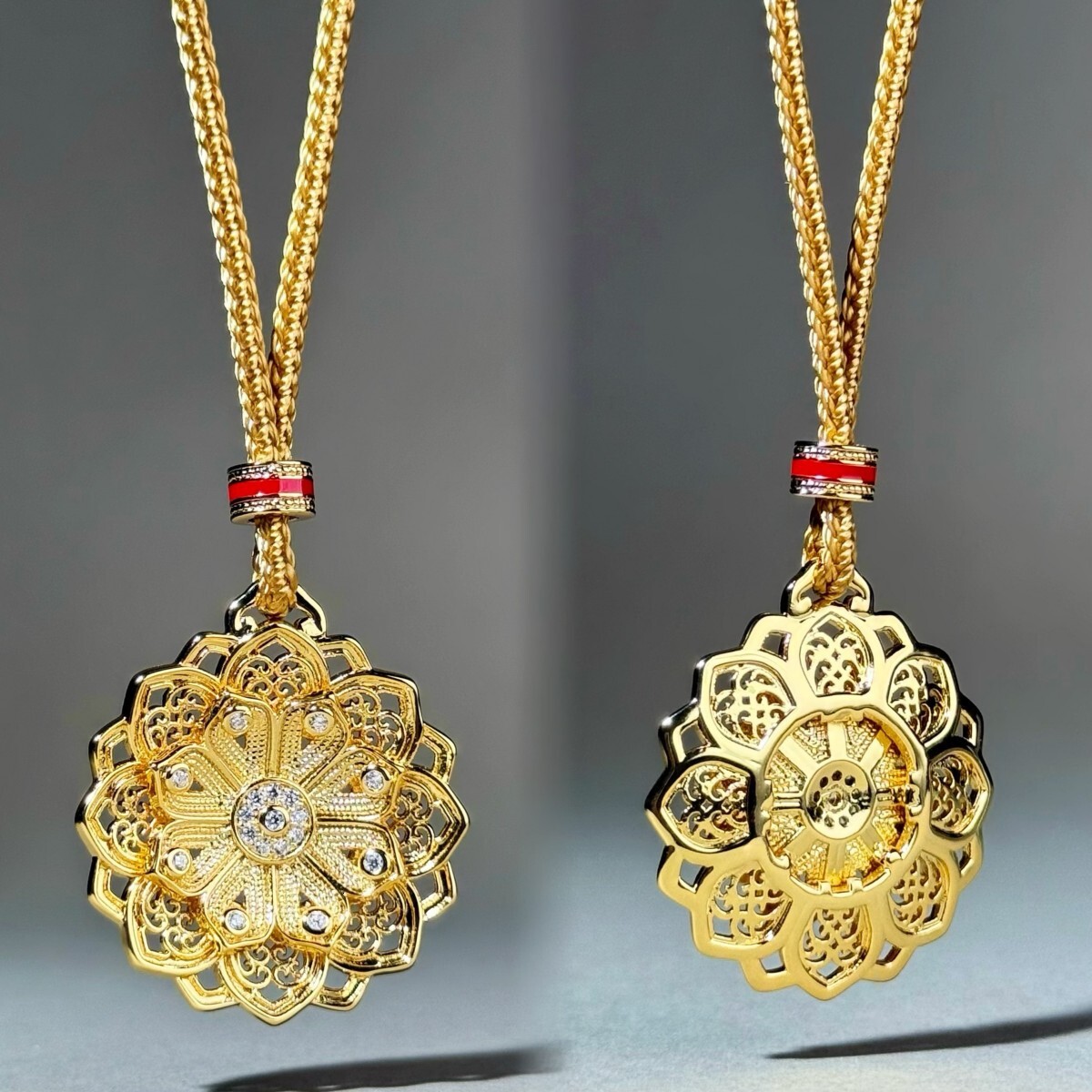 Wei Xue Ancient Color Pixiu Necklace for Women with Compass Rope Chain Old Shop Same Style Pendant Jewelry for Women