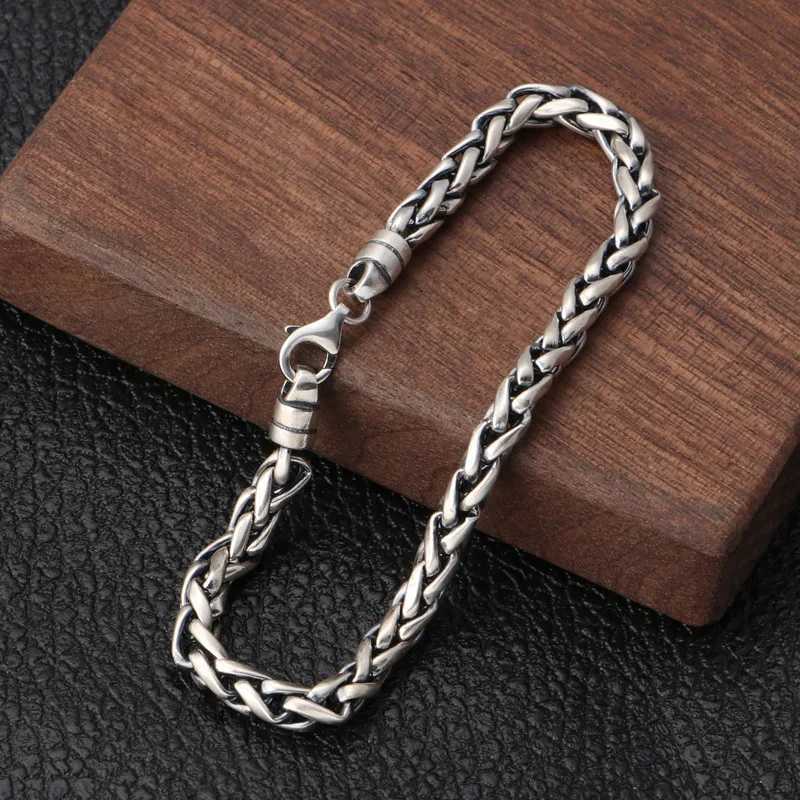 Mens Stainless Steel Bracelet with Lobster Claw Clasp Fashion Jewelry High Quality Silver Color Chain Bracelet W250728