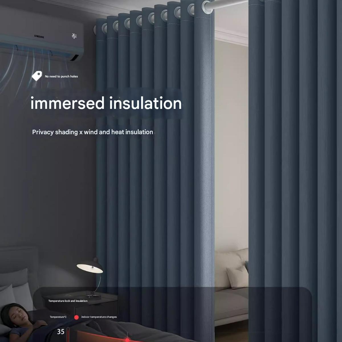 YL-36714 living room to bedroom air conditioning partition curtain blocking curtain curtain punch-free partition rental room door curtain screen