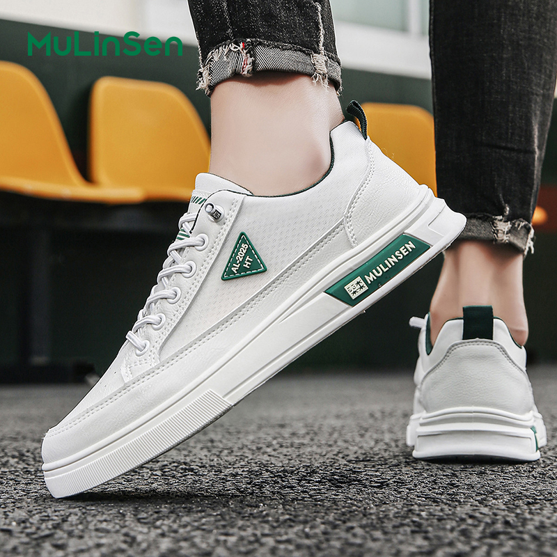 Mulinsen men's summer breathable soft-soled mesh white shoes sports leisure mesh panel shoes men's hollow trendy shoes