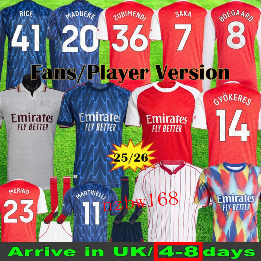 24 25 26 SAKA soccer jerseys Fans Player MARTINELLI 2026 arsenal football shirt Men Kids kit ODEGAARD Nwaneri SALIBA RICE HAVERTZ WOMAN CALAFIORI Lewis Skelly