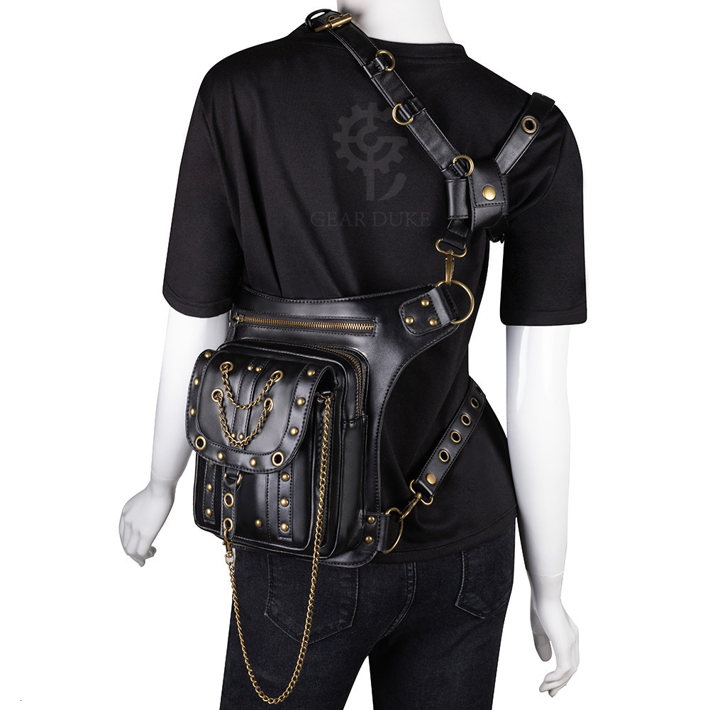 New Style Steampunk Single Shoulder Crossbody Women Trendy Outdoor Phone Chain Waist Bag for Men ddmymoon