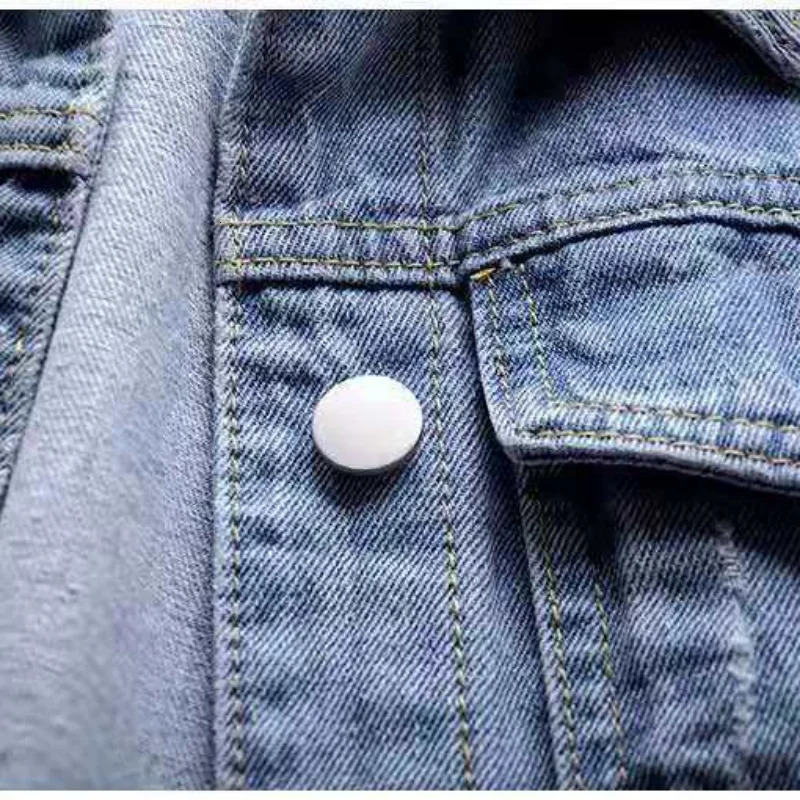 Spring Summer Half Sleeve Women Collared Distressed Coat Ladies Washed Cropped Denim Jacket Ripped Jean Cardigan Shawl 250728