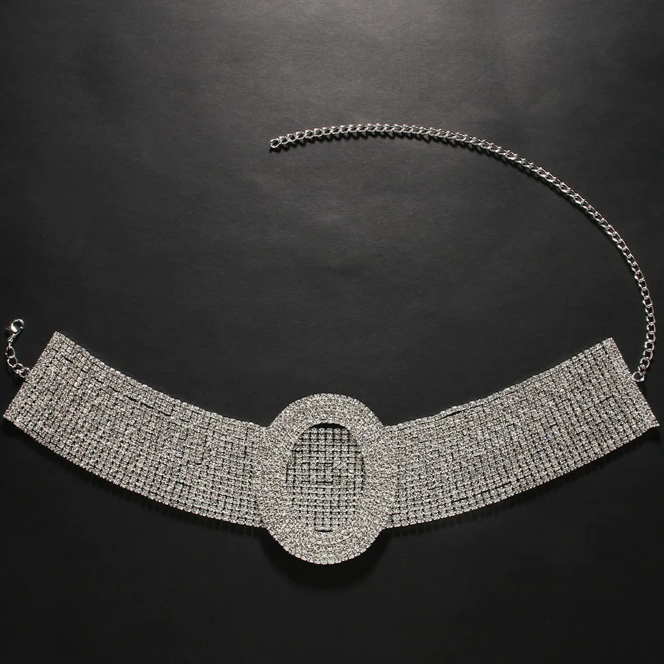 Fashion Short Choker Necklace Accessories Party for Women Gift Chunky Rhinestone Collar Necklace Bridal Jewerly 250723