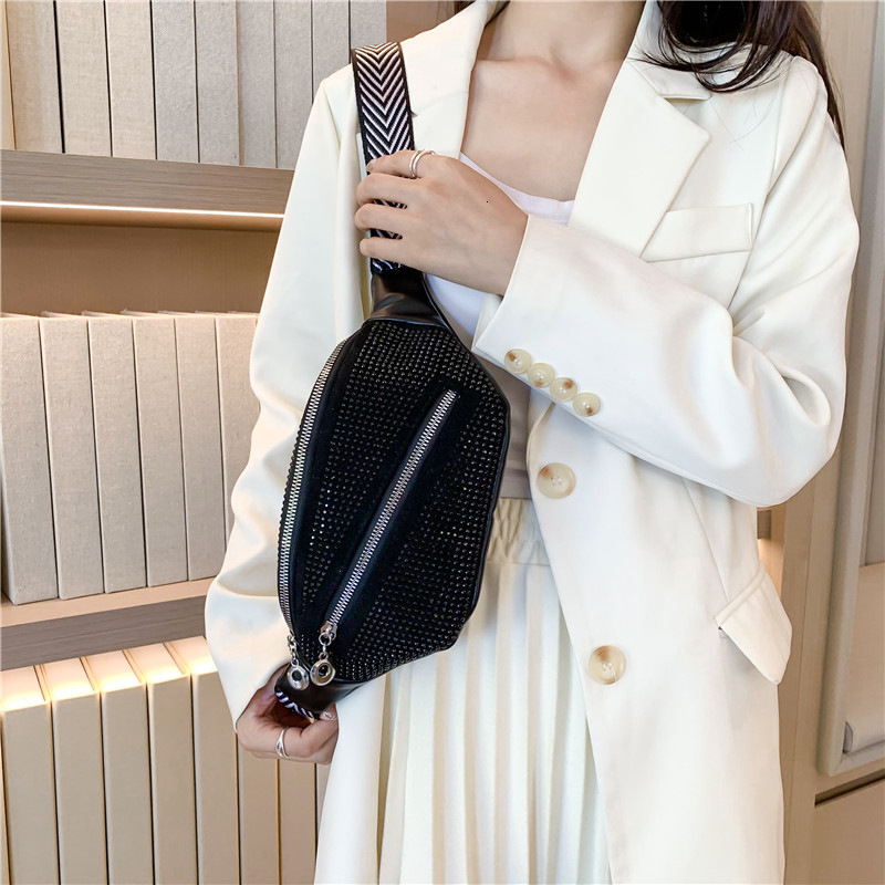 Luxury Brand Designer Bag Inlaid Diamond Texture Niche Rhinestone Bag Personality Stylish Crossbody Chest Bag Wholesale New Texture Women's Waist