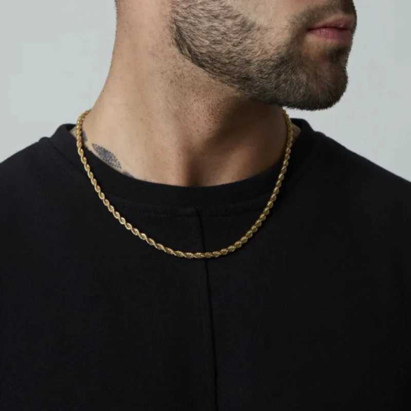2-5mm Rope Chain Necklaces for Men Women Twisted Singapore Links Choker Basic Casual Punk Rock Stainless Steel Mens Collar XJ250708