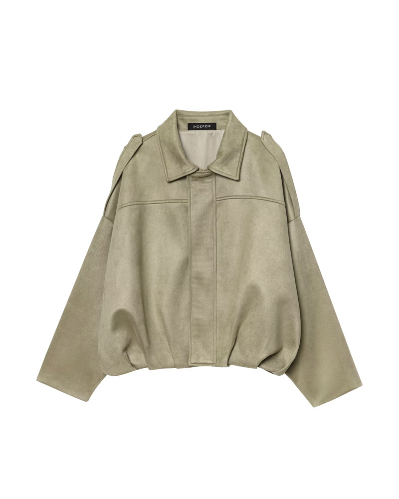 Free shipping designer spring new fashionable versatile jacket jacket for womens casual loose collared retro shirt