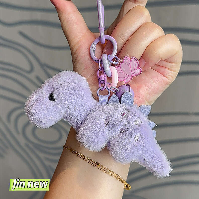 Dopamine Colorful Little Dinosaur Plush Pendant Cute Simple Fashion Backpack Niche Keychain