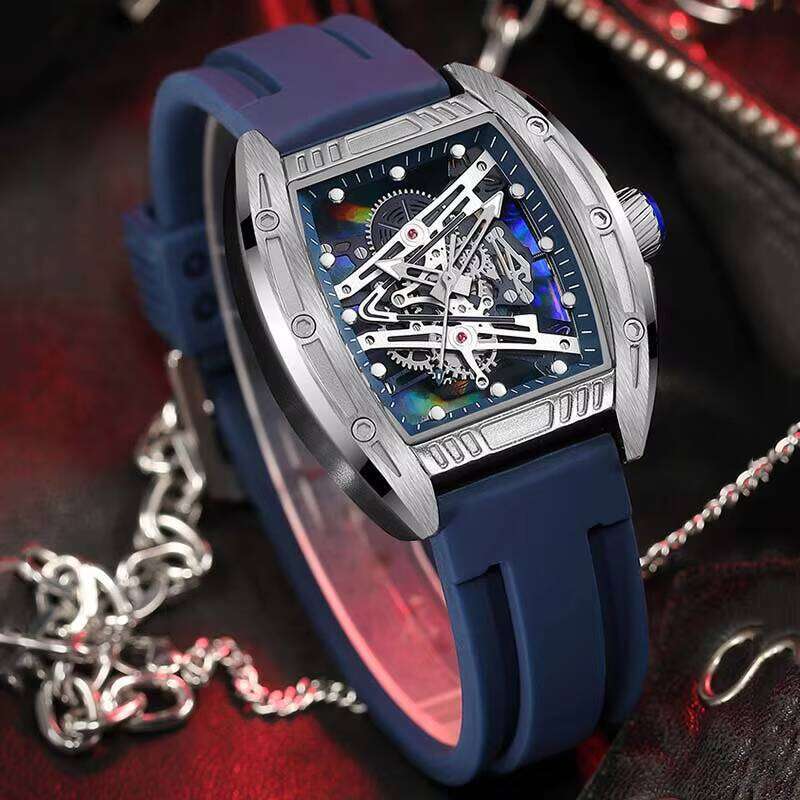 DHgargets MEGIR 338G Skeleton Watch - Fashion Unisex Casual Watch with Luminous Hands, 30M Waterproof, Silicone Strap, Quartz Movement