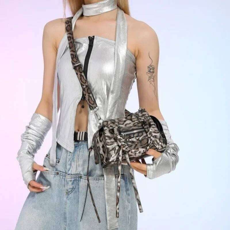 Good-looking Sweet Cool Spice Girl Wind Leopard Print Small Female New Personality Trend All Fashion Handbag Crossbody Bag