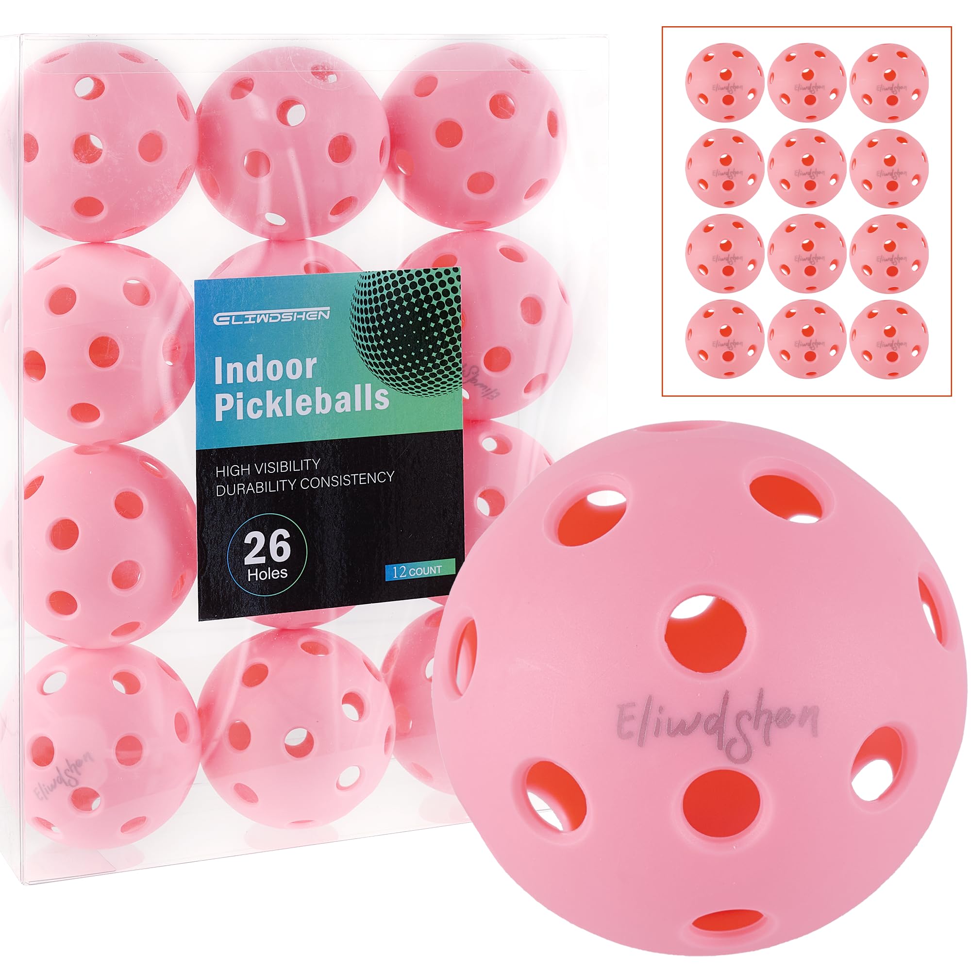 Premium Quality 12-Pack of Pickleballs: Ideal for Novice Players and Experts Alike Enhanced Durability and Brightness