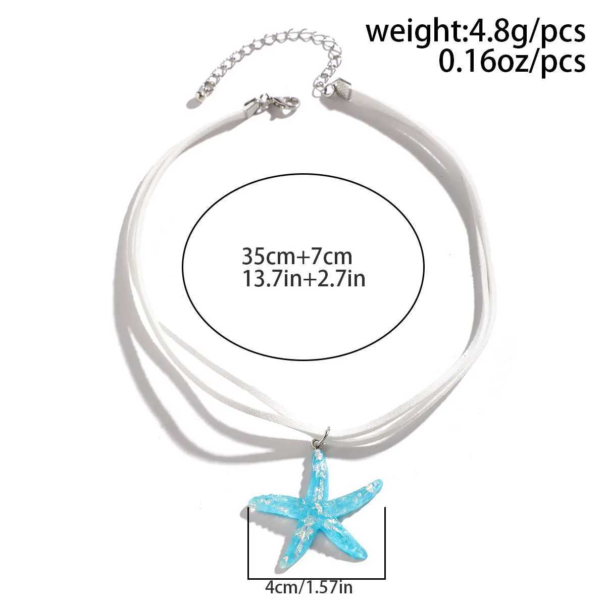 Boho Starfish Pendant Necklace MultiLayered Rope Chain Fashion Beach Jewelry Gift for Women Z250910
