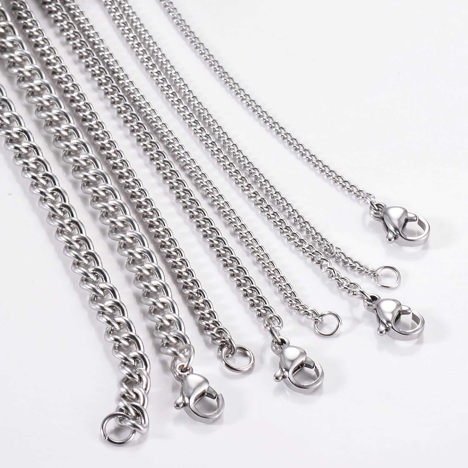 1Pc Stainless Steel Basic Link Chain Necklace 1.5/2/3/4.5mm Necklace Chain for DIY Pendant Necklace Jewelry Making XJ250708